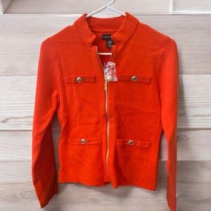 Adrienne Vittadini Red Sweater Blazer with Tailored Fit
